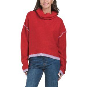 DRIFTWOOD JEANS Cowl Neck Sweater With Contrast Stitching
